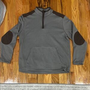 Daniel Cremieux Gray and Brown Quarter-Zip Pullover